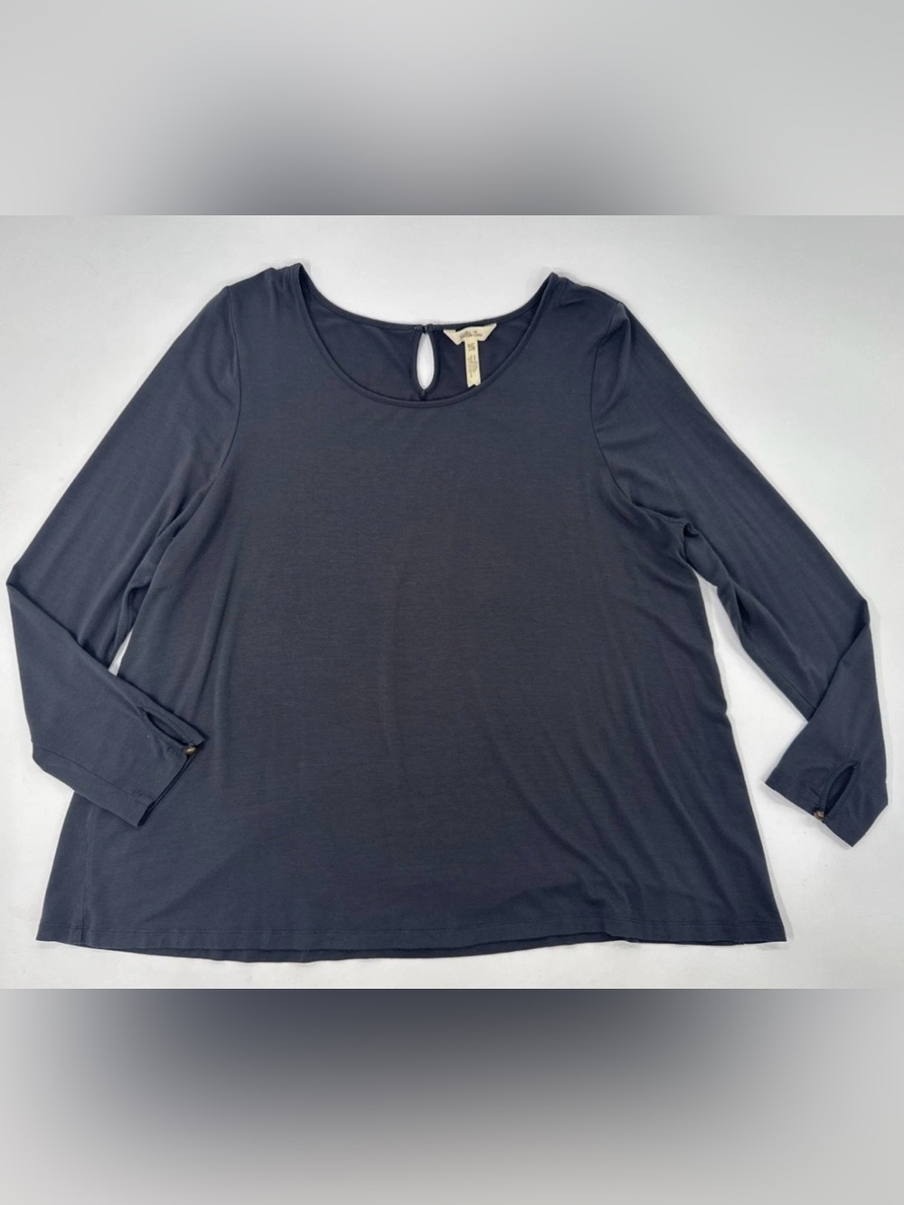 Matilda Jane Shirt Womens XXL 2XL Modal Gray Long Sleeve Scoop Neck